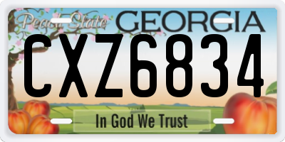 GA license plate CXZ6834