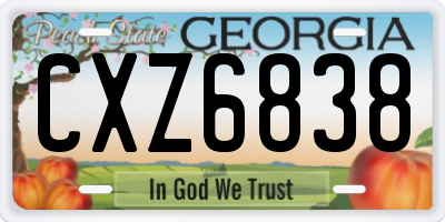 GA license plate CXZ6838