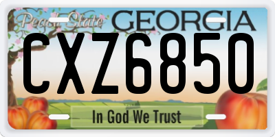GA license plate CXZ6850