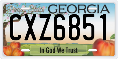 GA license plate CXZ6851