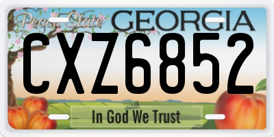 GA license plate CXZ6852