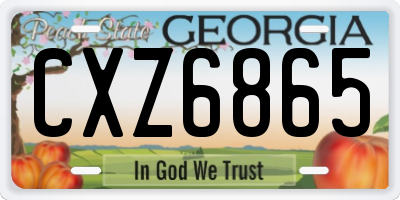 GA license plate CXZ6865