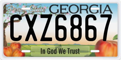 GA license plate CXZ6867