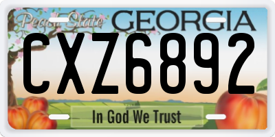 GA license plate CXZ6892