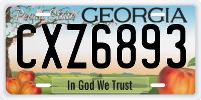 GA license plate CXZ6893