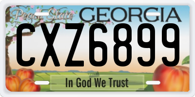 GA license plate CXZ6899