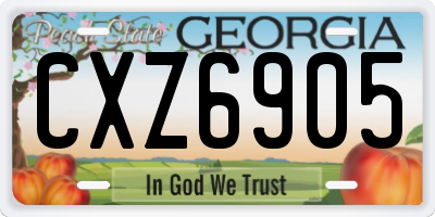 GA license plate CXZ6905