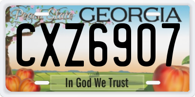 GA license plate CXZ6907
