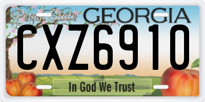 GA license plate CXZ6910