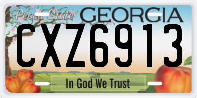 GA license plate CXZ6913
