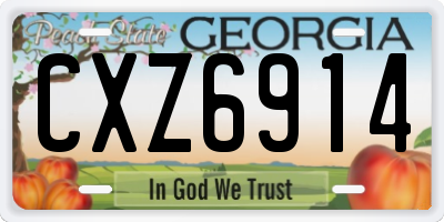 GA license plate CXZ6914