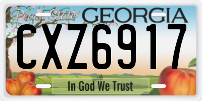 GA license plate CXZ6917
