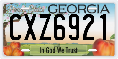 GA license plate CXZ6921
