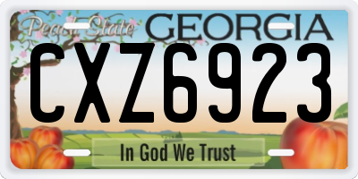 GA license plate CXZ6923
