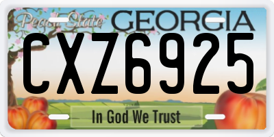 GA license plate CXZ6925