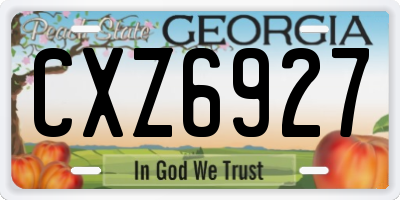 GA license plate CXZ6927