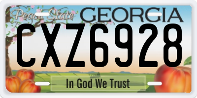 GA license plate CXZ6928