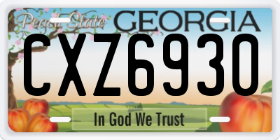 GA license plate CXZ6930