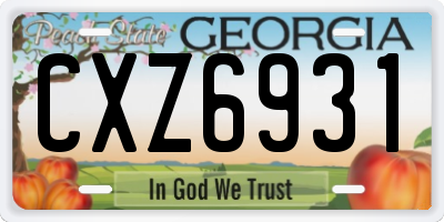 GA license plate CXZ6931