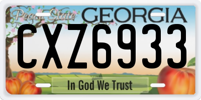 GA license plate CXZ6933