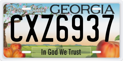 GA license plate CXZ6937