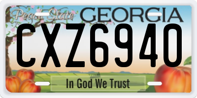 GA license plate CXZ6940