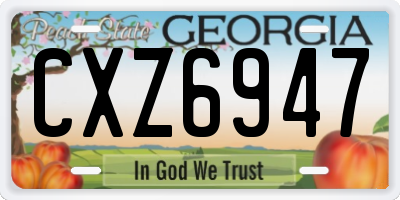 GA license plate CXZ6947