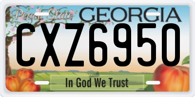 GA license plate CXZ6950