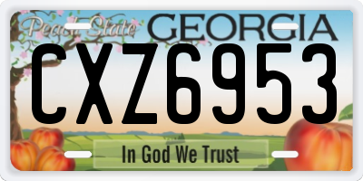 GA license plate CXZ6953