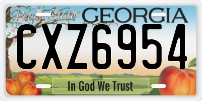 GA license plate CXZ6954