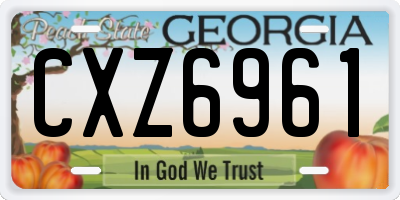 GA license plate CXZ6961