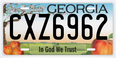 GA license plate CXZ6962