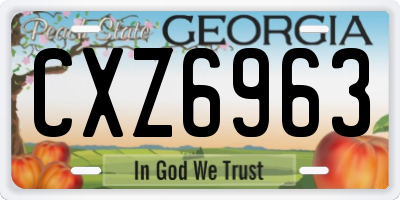 GA license plate CXZ6963