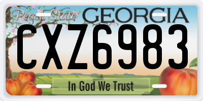GA license plate CXZ6983