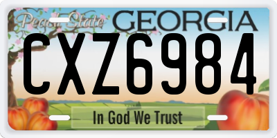 GA license plate CXZ6984
