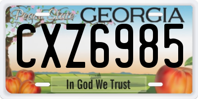 GA license plate CXZ6985