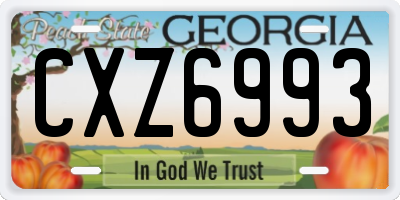 GA license plate CXZ6993