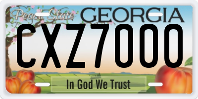 GA license plate CXZ7000