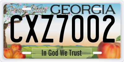 GA license plate CXZ7002