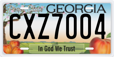 GA license plate CXZ7004