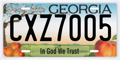 GA license plate CXZ7005
