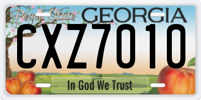 GA license plate CXZ7010