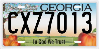 GA license plate CXZ7013