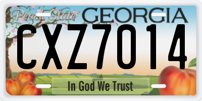 GA license plate CXZ7014