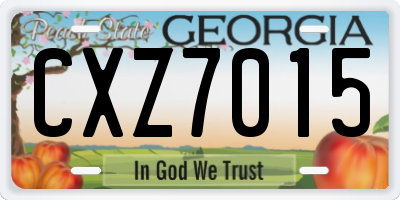 GA license plate CXZ7015
