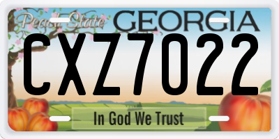 GA license plate CXZ7022