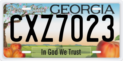 GA license plate CXZ7023