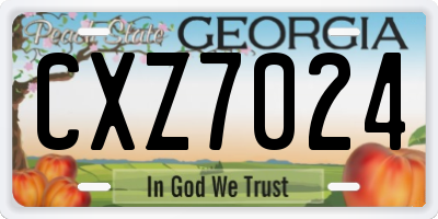 GA license plate CXZ7024