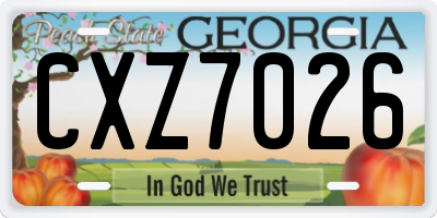 GA license plate CXZ7026