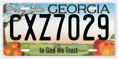 GA license plate CXZ7029